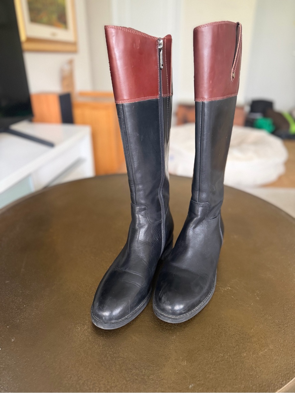 Blondo Two-Tone Waterproof Leather Riding Boots
